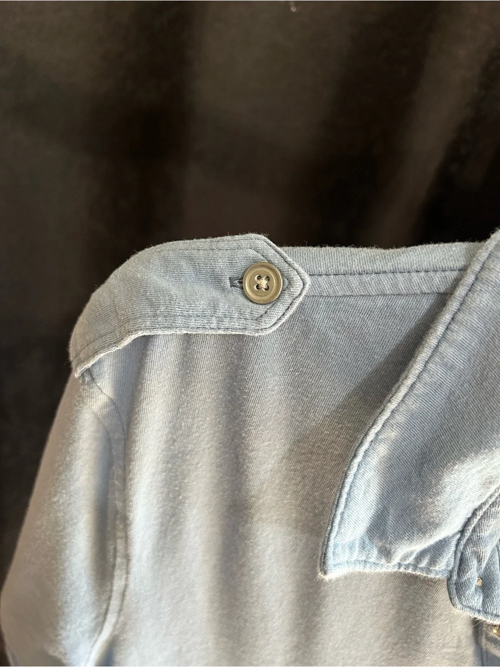 Banana Republic Men's Pale Blue Polo with Epaulets